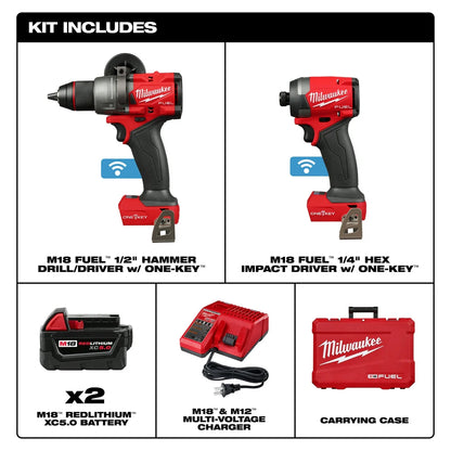 Milwaukee M18 FUEL 2 件套工具組合套裝，附 ONE-KEY 3696-22